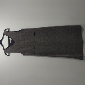 Vintage White Stag Brown & White Herringbone Sleeveless Maxi Dress Size M